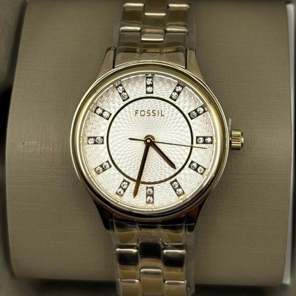 Fossil BQ3916 Women’s Modern Sophisticate 30mm Gold-Tone Stainless Steel – NWBT - Picture 1 of 15